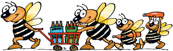 Leiterwagen-Bienen